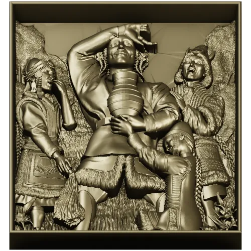 Harvest Revelry - High-Relief STL Panel for CNC