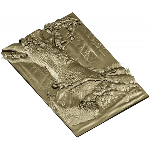 Рельефное панно "Утро в лесу" - 3D модель STL для ЧПУ