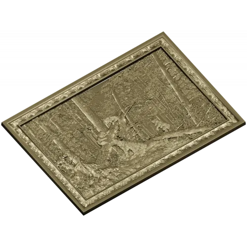 3D панно "Утро в сосновом бору" - STL модель для ЧПУ