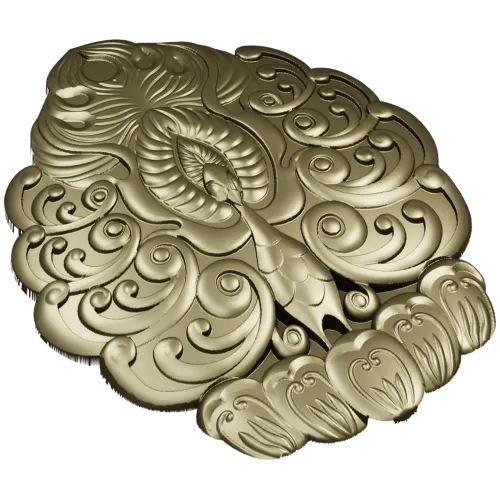 Феникс-рельеф в стиле павлина - 3D модель STL для ЧПУ