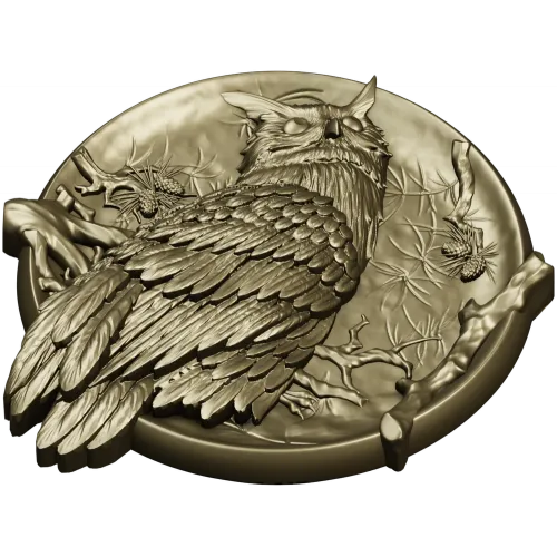 Owl Medallion Relief STL for CNC