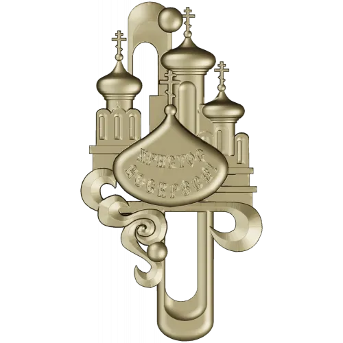 Easter cathedral relief - 3D STL model for CNC carving