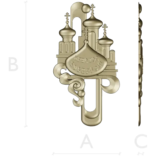 Easter cathedral relief - 3D STL model for CNC carving
