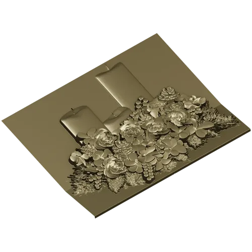 Рельеф "Праздничный букет со свечами" - 3D модель STL для ЧПУ