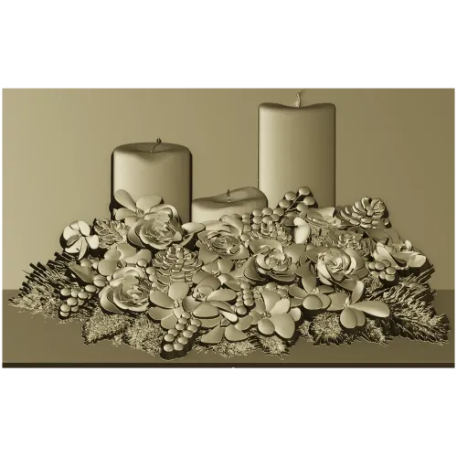 Рельеф "Праздничный букет со свечами" - 3D модель STL для ЧПУ