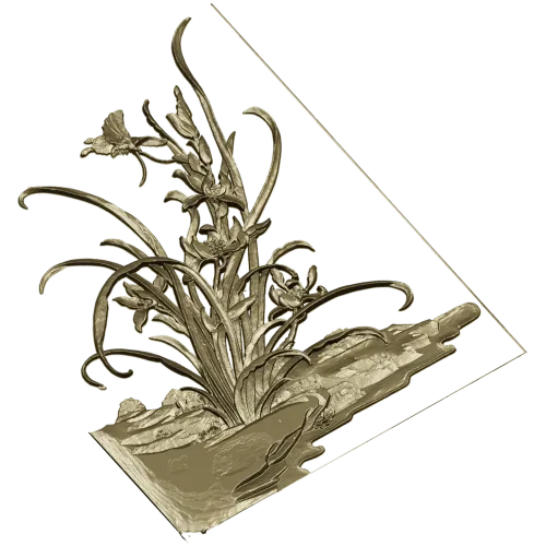 Орхидейный уголок - 3D модель STL для ЧПУ, декоративный угловой барельеф