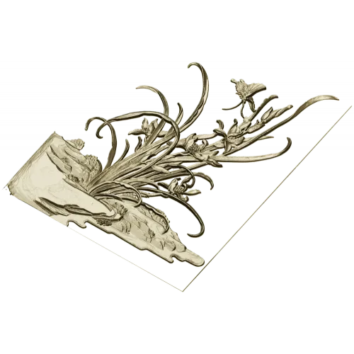 Орхидейный уголок - 3D модель STL для ЧПУ, декоративный угловой барельеф