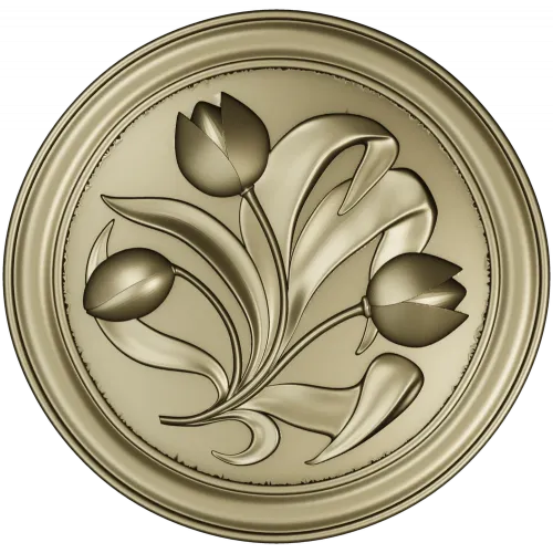 Tulip Medallion - STL 3D model for CNC milling