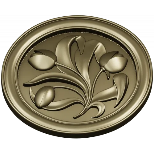 Tulip Medallion - STL 3D model for CNC milling