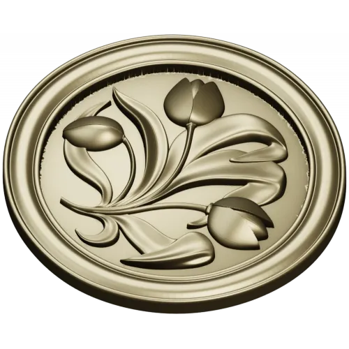 Tulip Medallion - STL 3D model for CNC milling