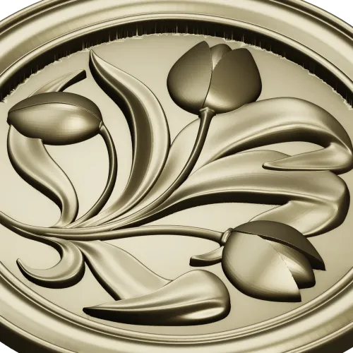 Tulip Medallion - STL 3D model for CNC milling