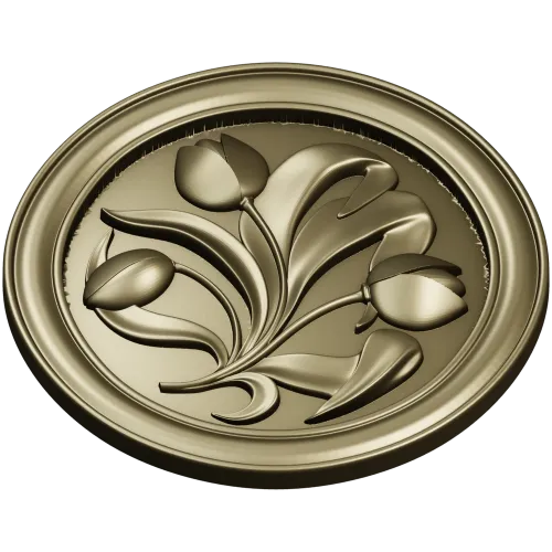 Tulip Medallion - STL 3D model for CNC milling
