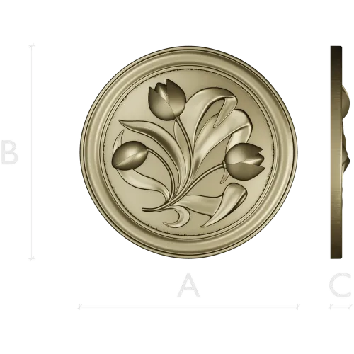 Tulip Medallion - STL 3D model for CNC milling