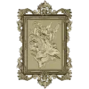 Baroque Floral Relief Panel STL for CNC Milling