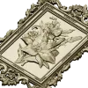 Baroque Floral Relief Panel STL for CNC Milling