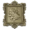 Baroque Floral Relief Panel STL for CNC Milling