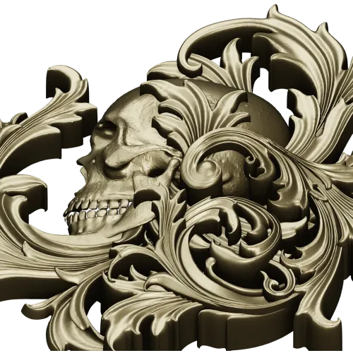 Череп в рокайле - 3D модель STL для ЧПУ