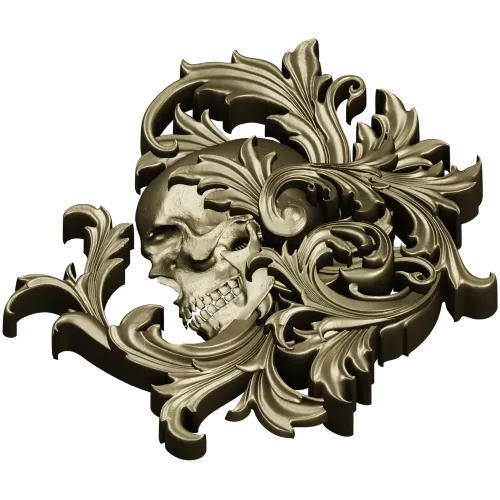 Череп в рокайле - 3D модель STL для ЧПУ