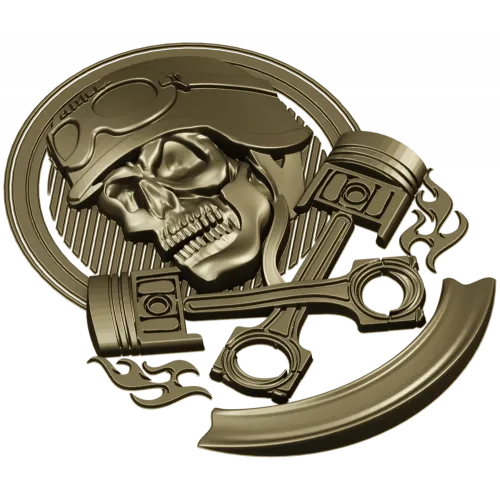 Piston Rider Skull STL for CNC
