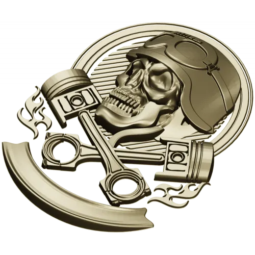Piston Rider Skull STL for CNC