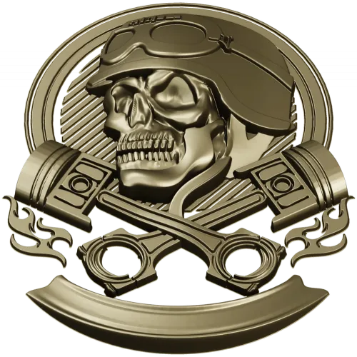 Piston Rider Skull STL for CNC
