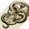 Viper's Embrace - Skull with Cobra high-relief STL