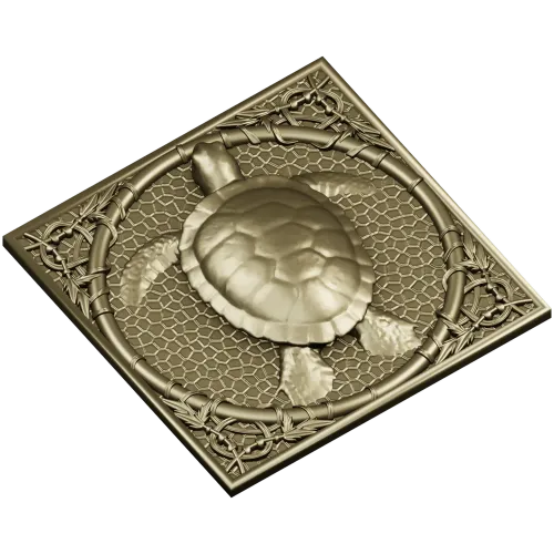 Морская черепаха в рамке - 3D модель STL для ЧПУ