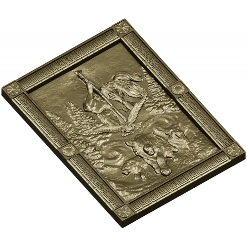 Chernobog high-relief plaque STL - 3D model for CNC carving