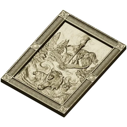 Chernobog high-relief plaque STL - 3D model for CNC carving