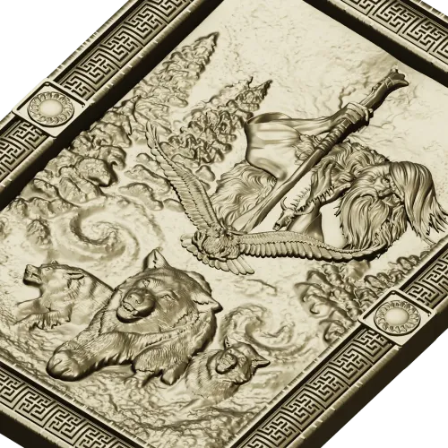 Chernobog high-relief plaque STL - 3D model for CNC carving