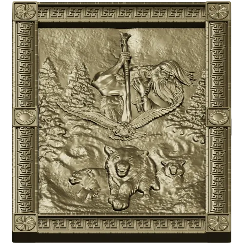 Chernobog high-relief plaque STL - 3D model for CNC carving
