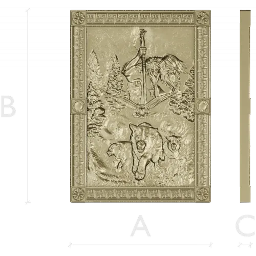 Chernobog high-relief plaque STL - 3D model for CNC carving