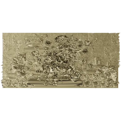 Ornate Floral Urn Relief STL for CNC Router