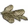 Pine Cone Cluster STL 3D model for CNC relief carving