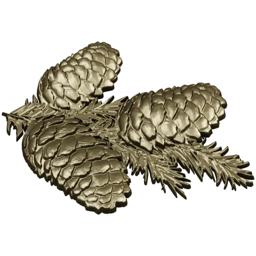 Pine Cone Cluster STL 3D model for CNC relief carving