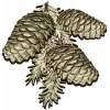 Pine Cone Cluster STL 3D model for CNC relief carving