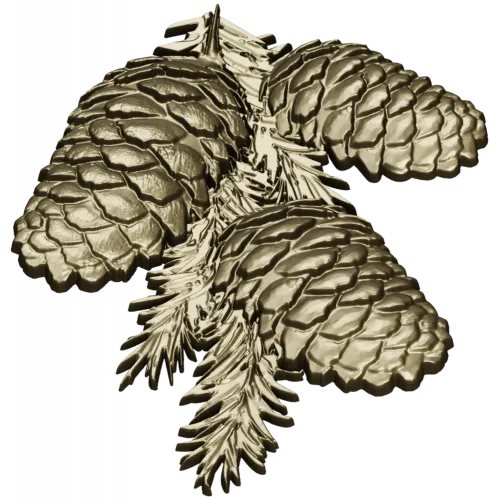 Pine Cone Cluster STL 3D model for CNC relief carving