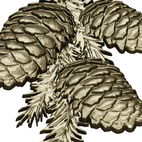 Pine Cone Cluster STL 3D model for CNC relief carving