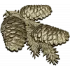 Pine Cone Cluster STL 3D model for CNC relief carving