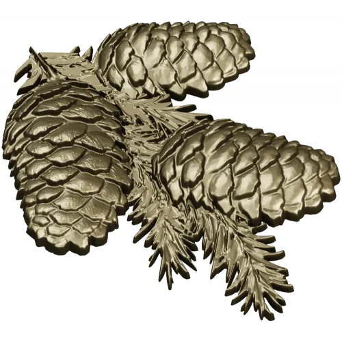 Pine Cone Cluster STL 3D model for CNC relief carving