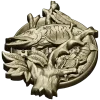 Pike Medallion STL for CNC - High-Relief Fish Plaque