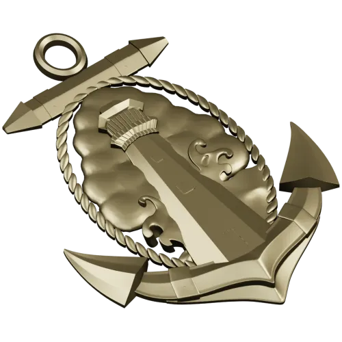 Anchor and Lighthouse Emblem STL 3D Model for CNC