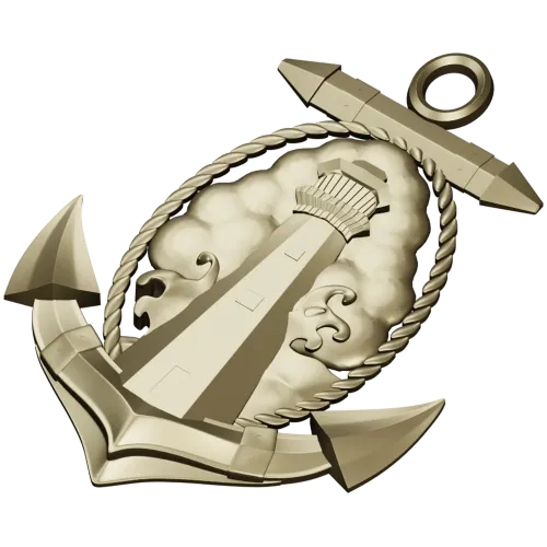 Anchor and Lighthouse Emblem STL 3D Model for CNC