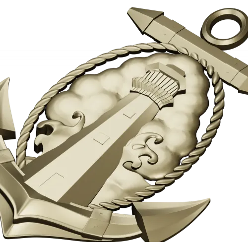 Anchor and Lighthouse Emblem STL 3D Model for CNC