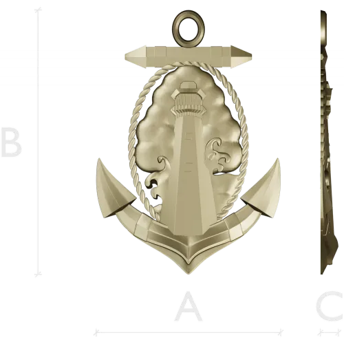 Anchor and Lighthouse Emblem STL 3D Model for CNC