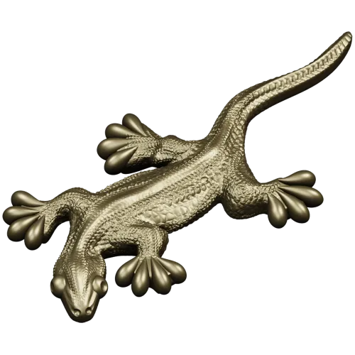Gecko relief STL for CNC carving - detailed 3D model