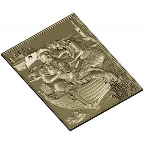 Fisherman and Mermaid relief panel - STL 3D model for CNC