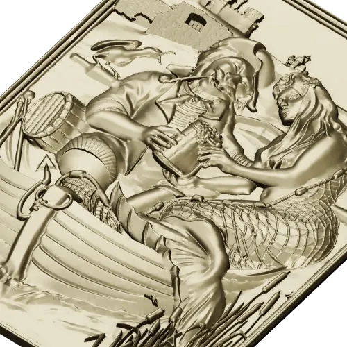 Fisherman and Mermaid relief panel - STL 3D model for CNC
