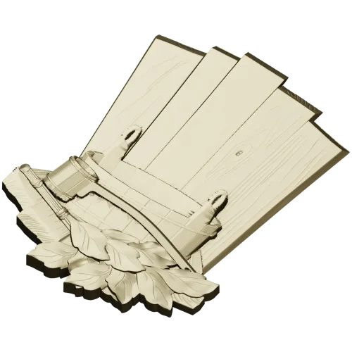 Banya Relief with Bucket, Ladle and Oak Leaves
