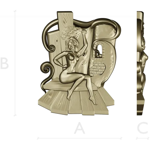STL модель "Парная нимфа" - 3D модель для ЧПУ фрезера по дереву